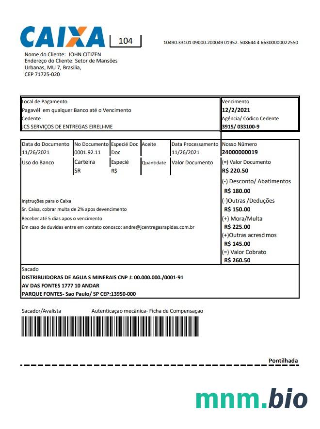 Szablon Oświadczenia Brazil Banco Do Brasil w programie Word i PDF